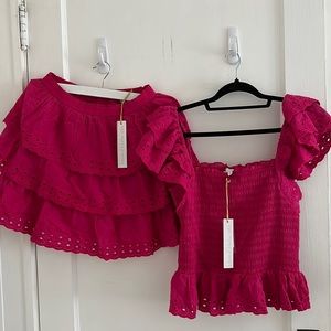 BRAND NEW House of Harlow two piece hot pink set